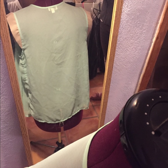 Sheer pale green blouse size medium - Picture 3 of 6